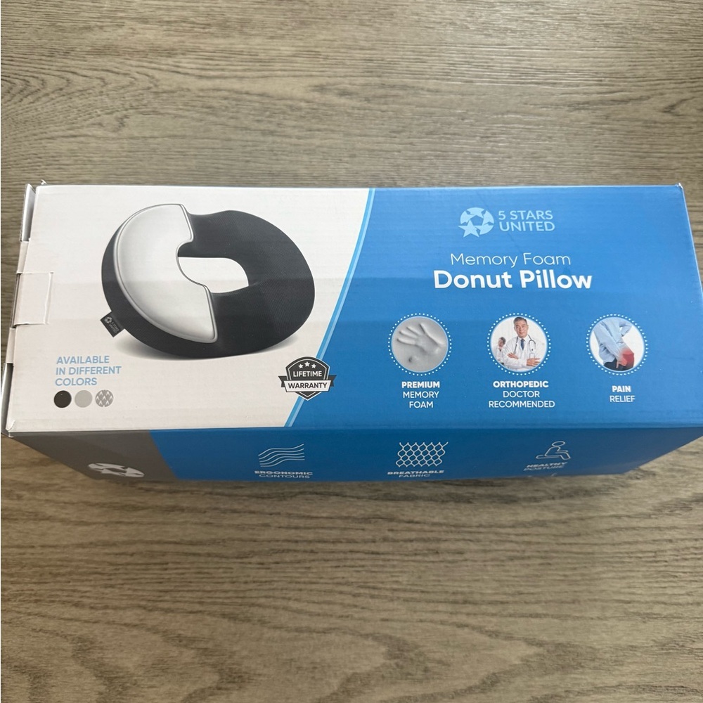 5 Stars United Memory Foam Donut Pillow